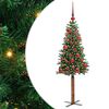 vidaXL Mj&oacute;tt j&oacute;latr&eacute; me&eth; 150 LED Gr&aelig;nn 150 cm PVC og solid furuvi&eth;