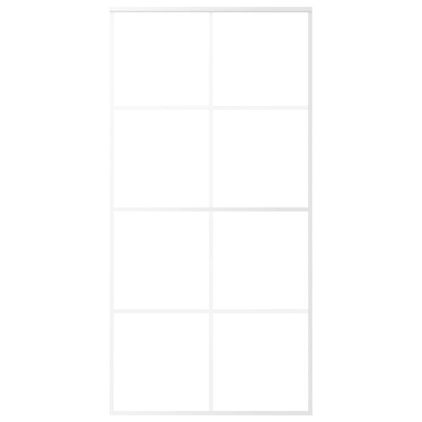 vidaXL Rennihurð ESG Gler og Ál 102,5x205 cm Hvít