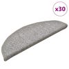 vidaXL Stigamottur 30 stk 56x17x3 cm lj&oacute;sgr&aacute;r h&aacute;lfhringlaga