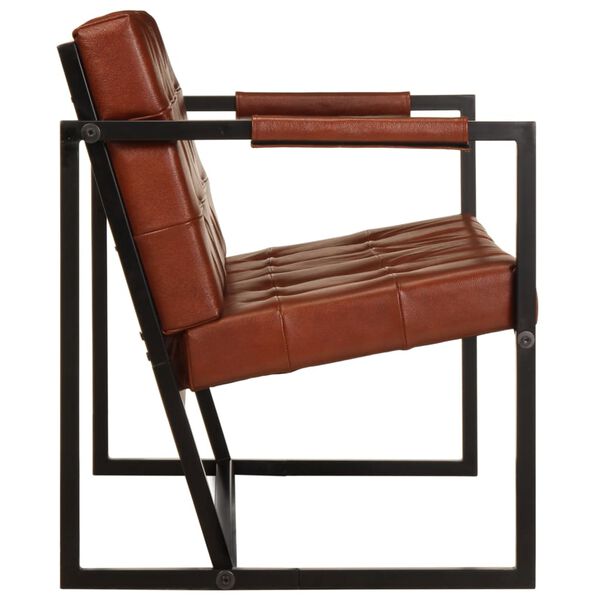 vidaXL 2-Sæta Sófi Brúnt Ekta Geitaleður