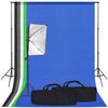 vidaXL Lj&oacute;smyndaverab&uacute;na&eth;ur me&eth; Softbox Lj&oacute;si og Bakgrunni