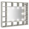 vidaXL Speglask&aacute;pur me&eth; LED lj&oacute;sum Steypugr&aacute;r 91x15x76,5 cm