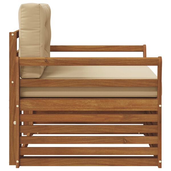 vidaXL &Uacute;ti s&oacute;fasett Solid Akas&iacute;uskei&eth; og P&oacute;lyester N&aacute;tt&uacute;rulegur