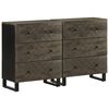 vidaXL Skenkar 2 stk Svartir 60x33x75 cm Solid Wood Mango
