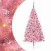 vidaXL Gervi fyrirfram l&yacute;stum j&oacute;latr&eacute; me&eth; 300 LED Bleikur 180 cm PVC