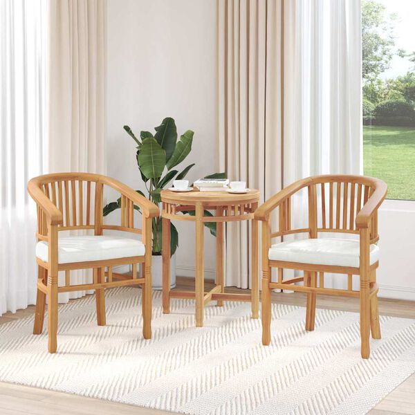 vidaXL St&oacute;ll me&eth; p&uacute;&eth;i 2 pcs Br&uacute;nn 63 x 58 x 89 cm Solid teak vi&eth;ur