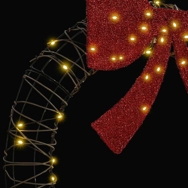 vidaXL Krans með 60 LED Hlýr hvítur 75 cm Rattan