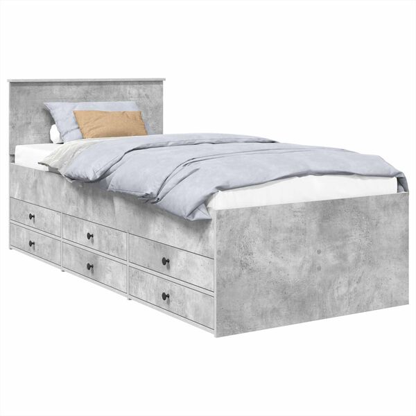 vidaXL Dey&eth;faram me&eth; sk&uacute;ffu Steinsteypta gr&aacute; og svart 100 x 200 cm