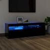 vidaXL Sjónvarpsskápur með LED Ljósum Svartur 120x35x40 cm