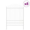 vidaXL Gar&eth;hefti 8 pcs Hv&iacute;tt 170 x 225 cm Dufth&uacute;&eth;a&eth; st&aacute;l