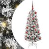 vidaXL Gervi hengdu j&oacute;latr&eacute; me&eth; 150 LED Gr&aelig;nn og hv&iacute;tur 120 cm