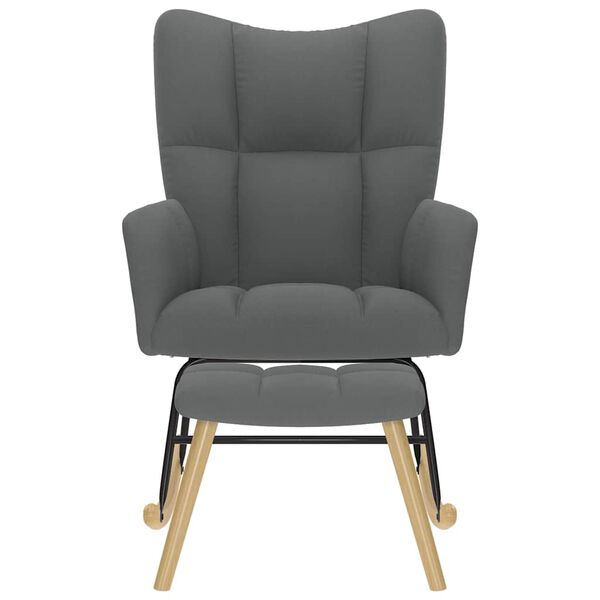 vidaXL ruggust&oacute;ll me&eth; f&oacute;tskemmli d&ouml;kkgr&aacute;u efni