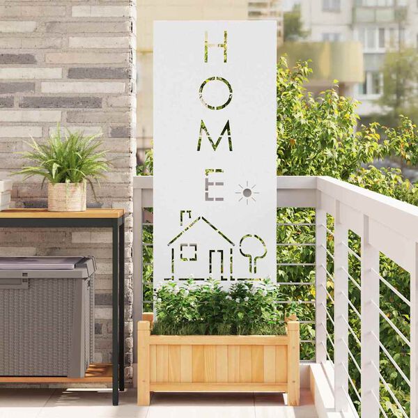 vidaXL Gar&eth;s b&uacute;na&eth; skj&aacute;r &Uacute;tskur&eth;ur Hv&iacute;tt 50 x 140 cm Kalt r&uacute;lla&eth; st&aacute;l