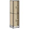 vidaXL Highboard Sonoma Eik 35,5x35x139 cm Hanna&eth;ur vi&eth;ur og m&aacute;lmur