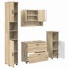 vidaXL Ba&eth;herbergismublasett 4 pcs Sonoma Eik Sni&eth;in vi&eth;ur og m&aacute;lmur