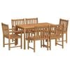 vidaXL 7 hluta Gar&eth;bor&eth;stofusett 140x80 cm &uacute;r gegnheilu teakvi&eth;i