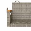 vidaXL Rólubekkur Grár 109x62x40 cm Pólýrattan