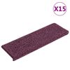 vidaXL Stigamottur 15 stk 65x21x4 cm d&ouml;kkfj&oacute;lubl&aacute;ar r&eacute;tthyrndar br&uacute;nir