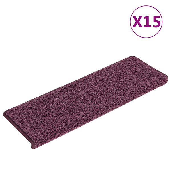 vidaXL Stigamottur 15 stk 65x21x4 cm d&ouml;kkfj&oacute;lubl&aacute;ar r&eacute;tthyrndar br&uacute;nir