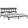 vidaXL R&uacute;mgrind me&eth; H&ouml;fu&eth;gafli Gr&aacute;r 200x200 cm Gegnheill Vi&eth;ur