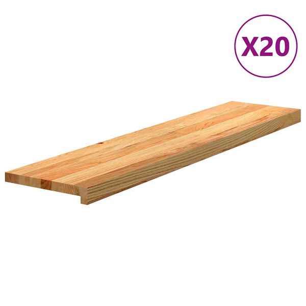 vidaXL Stiga 20 stk Lj&oacute;sbr&uacute;nt 110x25x2 cm gegnheilvi&eth;ar Eik