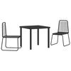 vidaXL Gar&eth;ur bor&eth;sett 3 pcs Svartur Dufth&uacute;&eth;a&eth; st&aacute;l