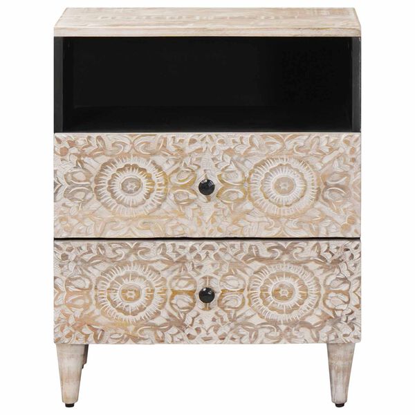 vidaXL R&uacute;mfatask&aacute;pur me&eth; sk&uacute;ffu Hv&iacute;tt 50 x 33 x 60 cm Hart mang&oacute;tr&eacute;