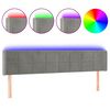 vidaXL LED H&ouml;f&eth;agafl Lj&oacute;sgr&aacute;tt 163x16x78/88 cm Flauel