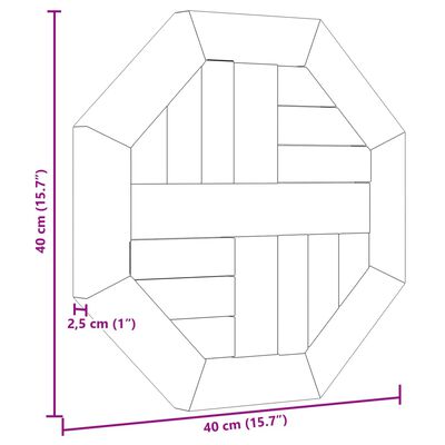 vidaXL Borðplata 40x40x2,5 cm Átthyrnd Gegnheilt Beyki