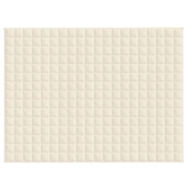 vidaXL Þyngdarteppi Rjómahvítt 150x200 cm 11 kg Efni