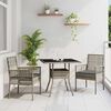 vidaXL Garður borðsett 3 pcs Grár Poly rattan