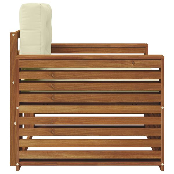 vidaXL &Uacute;ti s&oacute;fasett Solid Akas&iacute;uskei&eth; og P&oacute;lyester N&aacute;tt&uacute;rulegur