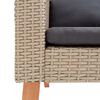 vidaXL 4 stykki garðsetustofusett með púðum Poly Rattan Beige