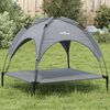 vidaXL Hundab&aelig;li me&eth; Himni Reykgr&aacute;tt Oxfordefni og St&aacute;l