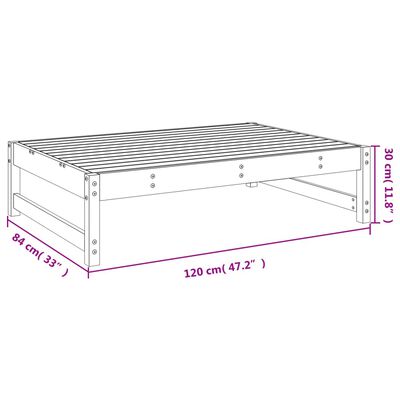 vidaXL Fótaskemill fyrir Garðinn Hunangsbrún 120x80 cm Gegnheil Fura