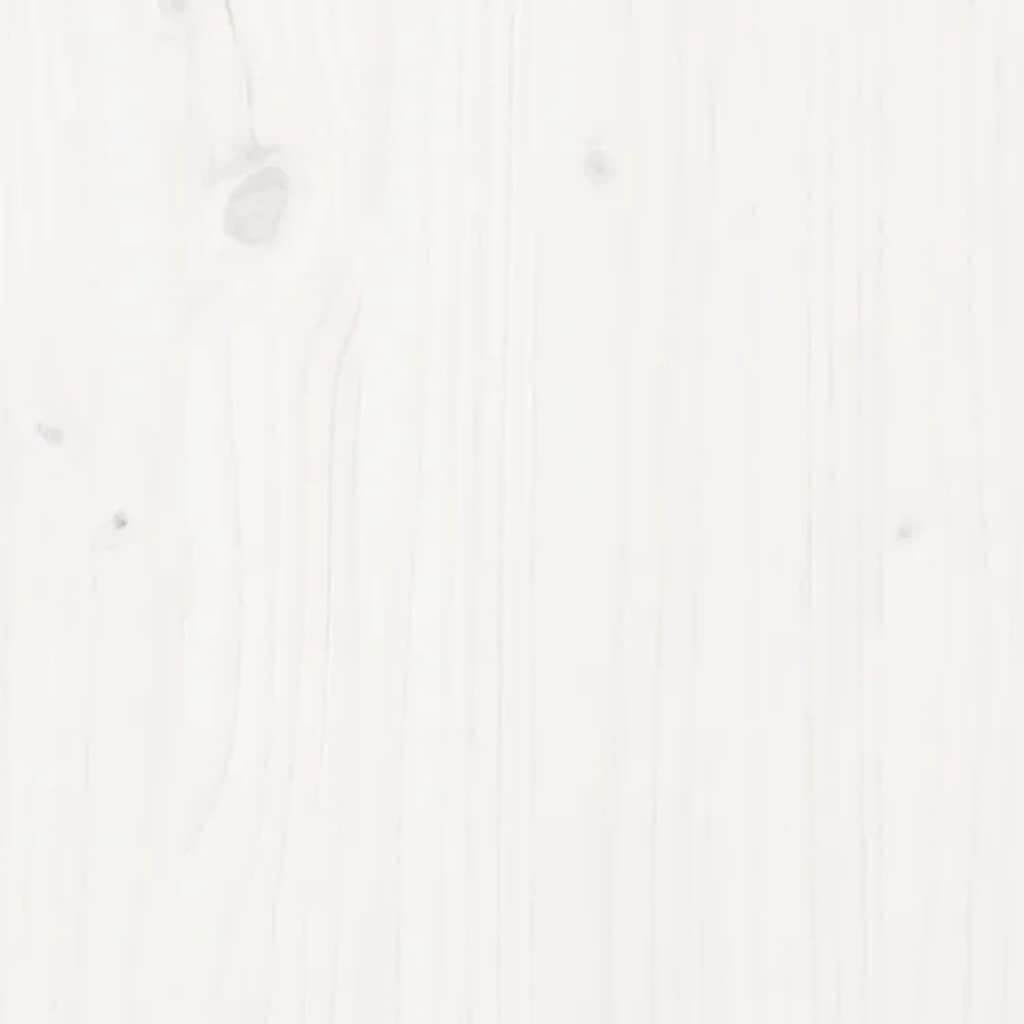 vidaXL Rúmgrind án Dýnu Hvít 200x200 cm Gegnheil Viður
