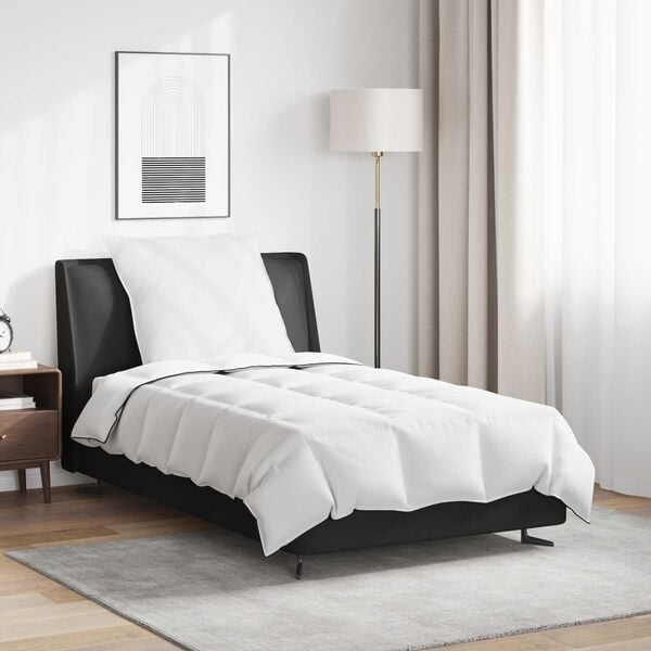 vidaXL Vetrar s&aelig;ng me&eth; kodda 2 pcs Hv&iacute;tt D&uacute;nfja&eth;rir