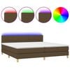 vidaXL H&oacute;lfa&eth; Springr&uacute;m me&eth; D&yacute;nu&LED D&ouml;kkbr&uacute;nn 200x200cm Tauefni