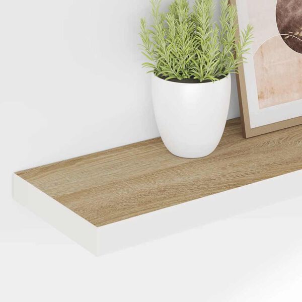 vidaXL Vegghengd Hilla Eikarlitu&eth; & Hv&iacute;t 90x23,5x3,8 cm MDF