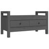 vidaXL Forstofubekkur Gr&aacute;r 80x40x43 cm Gegnheil Fura