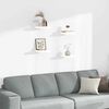 vidaXL Vegghengdar Hillur 4 stk. H&aacute;glans Hv&iacute;tar 23x23,5x3,8 cm MDF