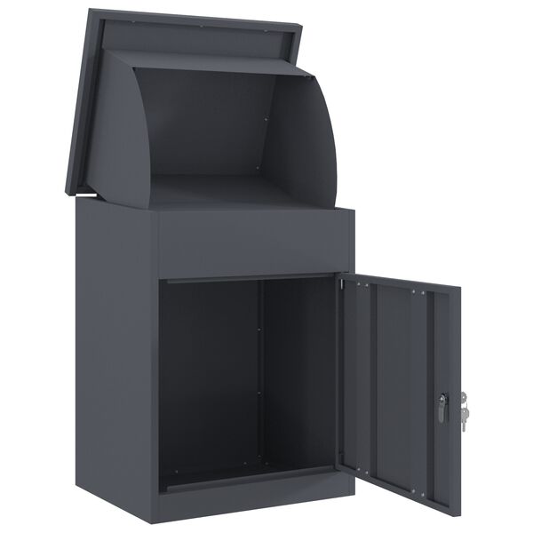 vidaXL P&oacute;stkassi me&eth; geymslu me&eth; hur&eth; Antras&iacute;t 47,5 x 38 x 59 cm St&aacute;l