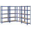 vidaXL 5 laga geymsluhillur 4 stk Blue Steel&Engineered Wood