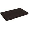 vidaXL Vegghilla D&ouml;kkbr&uacute;n 80x50x(2-6) cm Me&eth;h&ouml;ndlu&eth; Gegnheil Eik