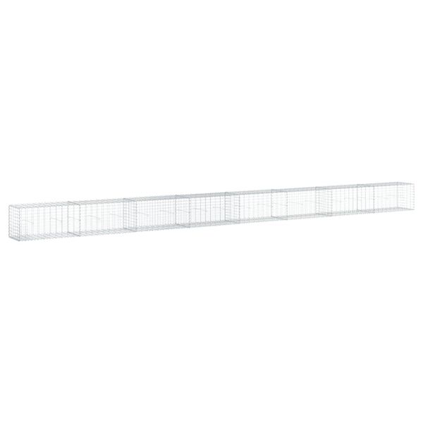 vidaXL Steinakassi með Loki 800x50x50 cm Sinkhúðað Járn