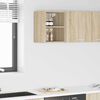 vidaXL Vegghengdur sk&aacute;pur Sonoma Eik 30 x 29,5 x 40 cm Samsettur vi&eth;ur