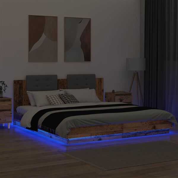 vidaXL R&uacute;mfell me&eth; h&ouml;f&eth;agafli me&eth; h&ouml;fu&eth;gafl Gamall vi&eth;ur 200 x 200 cm