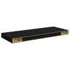 vidaXL Vegghengdar Hillur 4 stk. Svartar 60x23,5x3,8 cm MDF