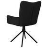 vidaXL Snúningsborðstofustólar 2 stk. Svartir Flauel