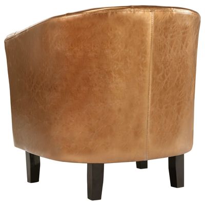 248017 vidaXL Tub Chair Brown Faux Leather